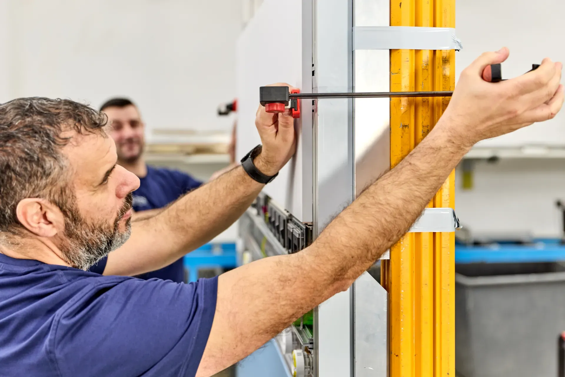 Employees at work
