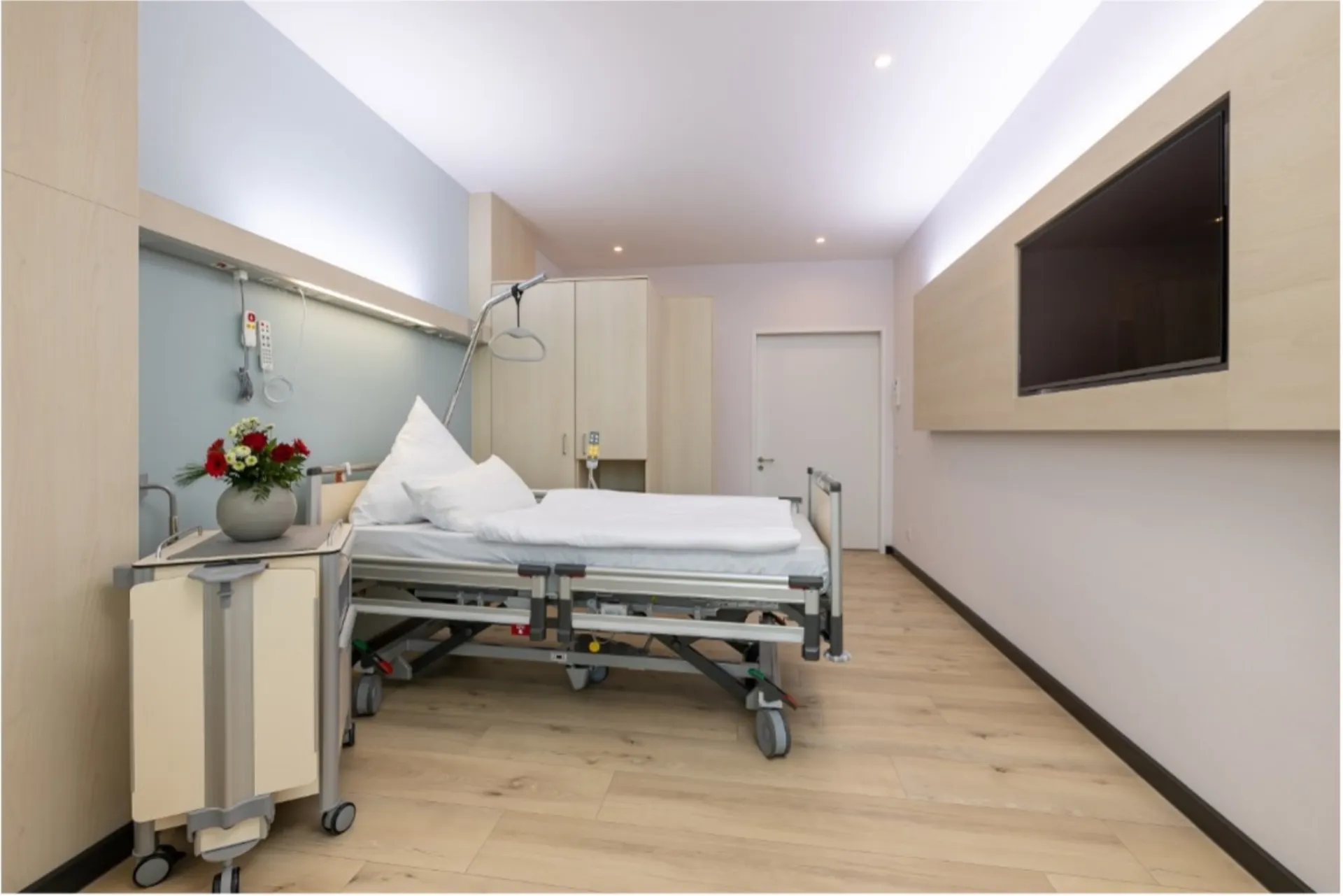 A tidy, bright patient room