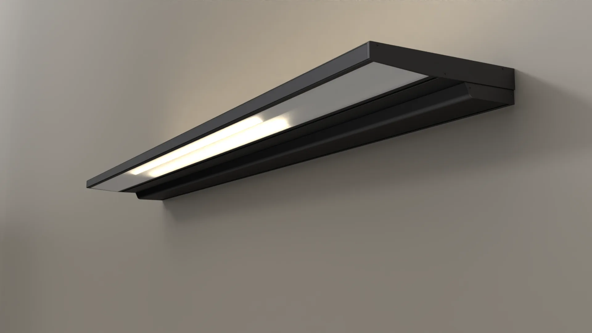 S 130 wall luminaire in a black finish with indirect lighting on a light-coloured wall