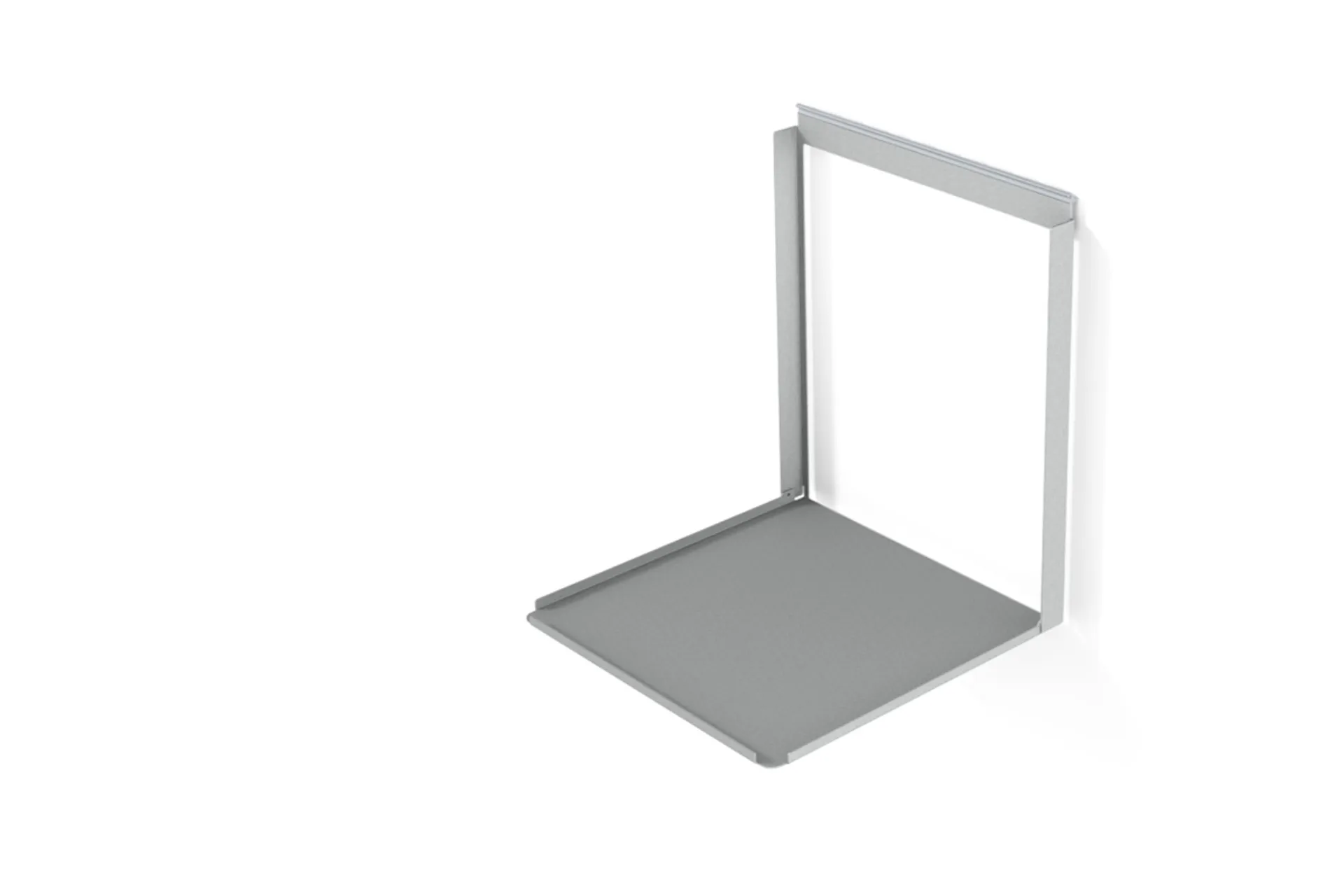 The image shows a cut-out shelf-plate element that can be hung into the supply groove.